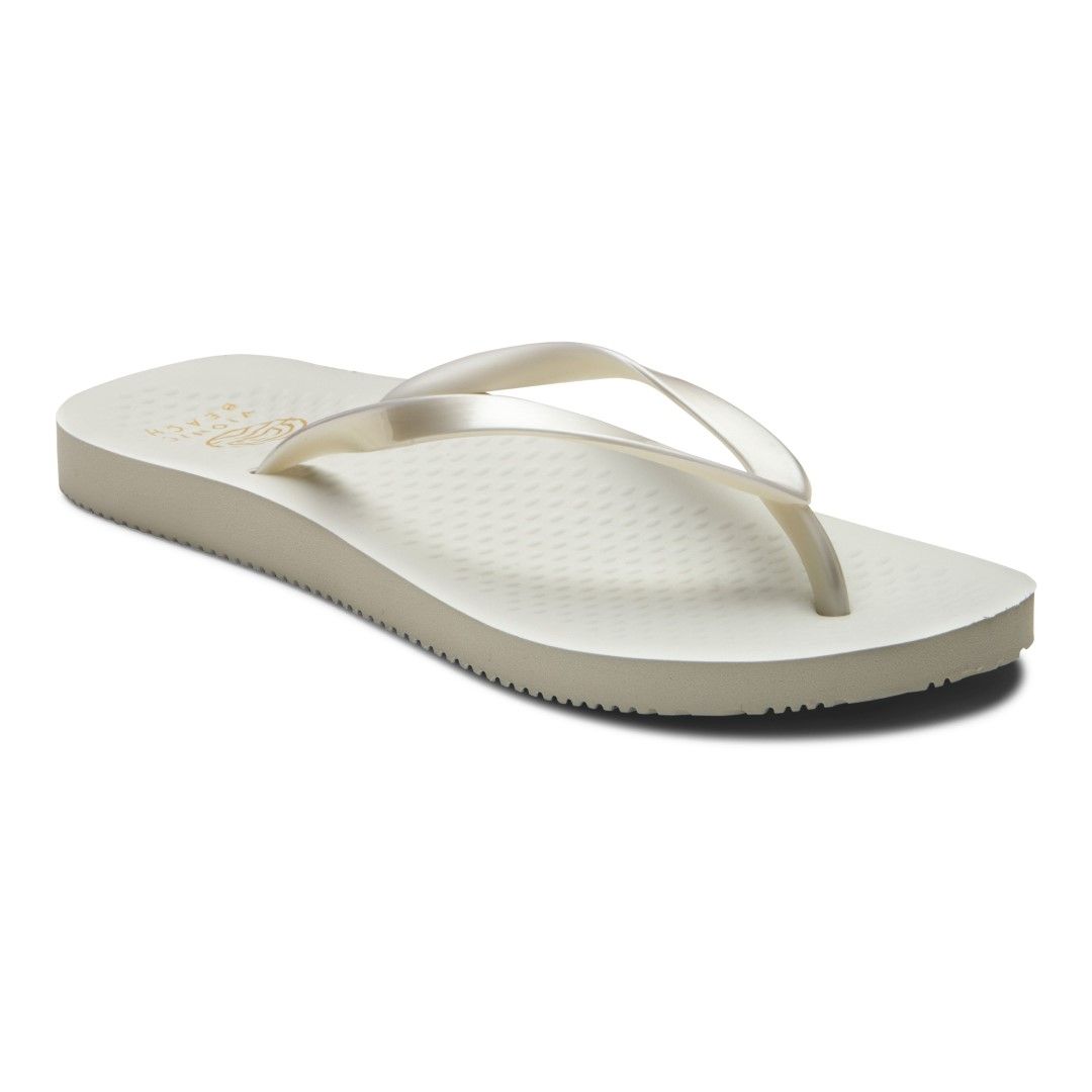 VIONIC WOMENS NOOSA SOLID TOE POST SANDAL - PEARL WHITE photo