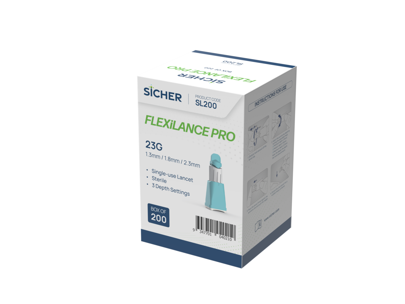 SICHER FLEXILANCE PRO LANCET 23G / BOX OF 200 photo