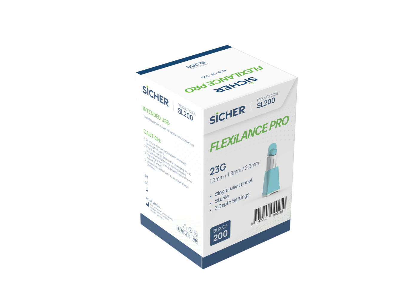 SICHER FLEXILANCE PRO LANCET 23G / BOX OF 200 photo