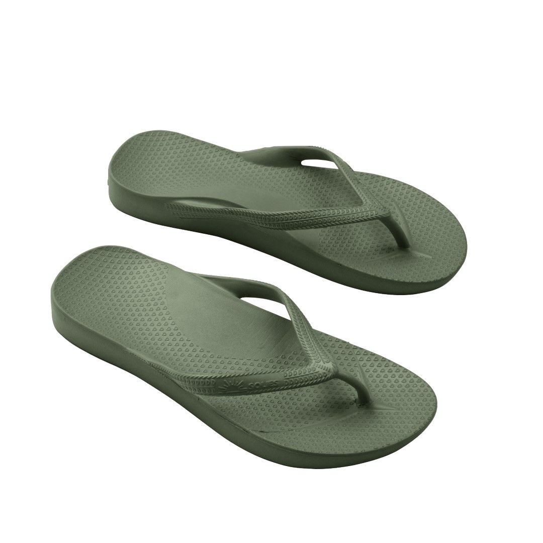 SOLIES ORIGINAL ARCH SUPPORT THONGS / JUNGLE GREEN / SIZE US MENS 9 / WOMENS 10 photo