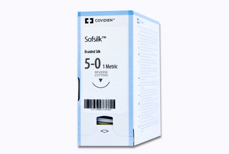 SOFSILK BLACK SUTURES / 5-0 / 19MM / 45CM / C-13 / BOX OF 36 photo