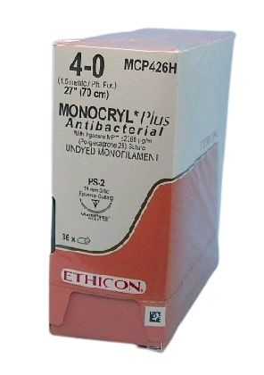 MONOCRYL PLUS SUTURES / 4-0 / 19MM / 70CM / PS-2 / BOX OF 36 photo