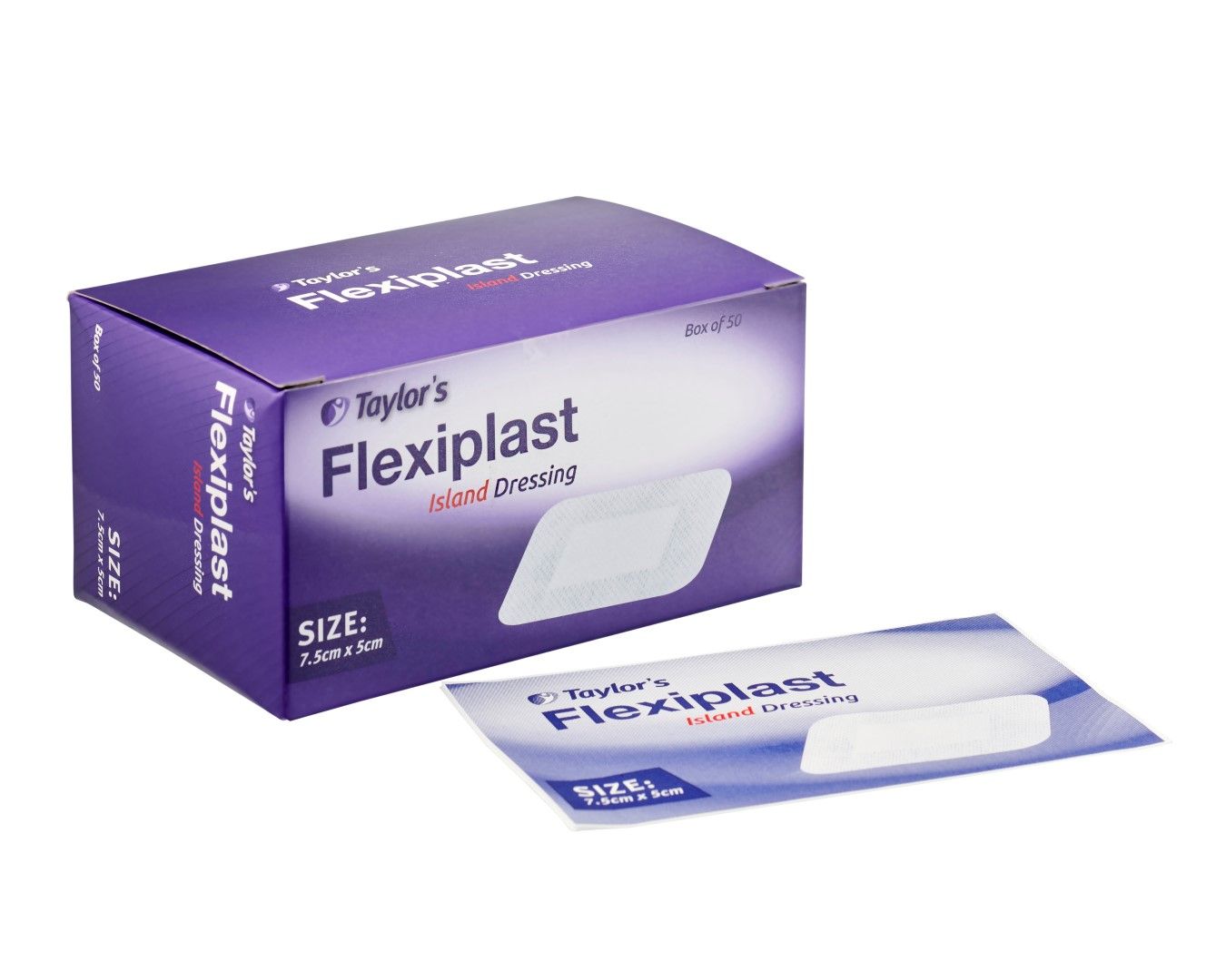TAYLOR FLEXIPLAST ISLAND DRESSING / 7.5 X 5CM / BOX OF 50 photo