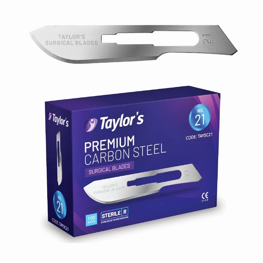 TAYLOR'S PREMIUM SCALPEL BLADE / SIZE 21 / BOX OF 100 photo
