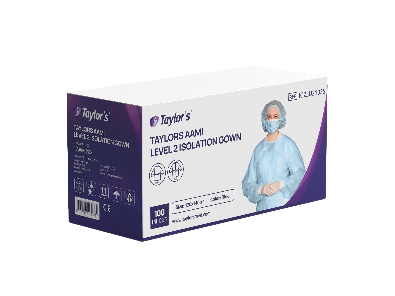 TAYLOR'S AAMI LEVEL 2 ISOLATION GOWN / 10 PACK photo