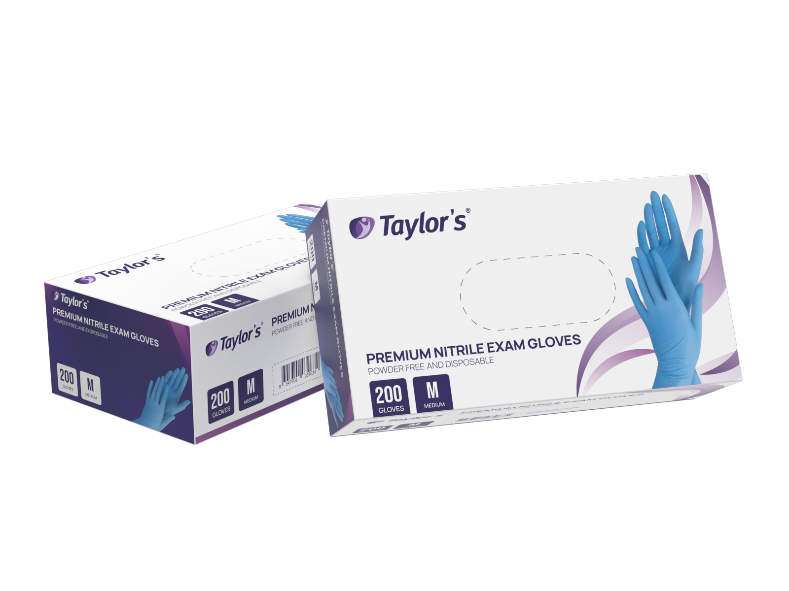 TAYLORS PREMIUM NITRILE GLOVES / POWDER FREE / BOX OF 200 photo