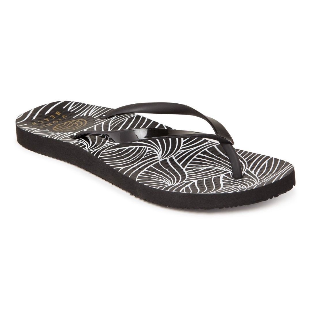 VIONIC WOMENS NOOSA PRINT TOE POST SANDAL - WAVE BLACK photo