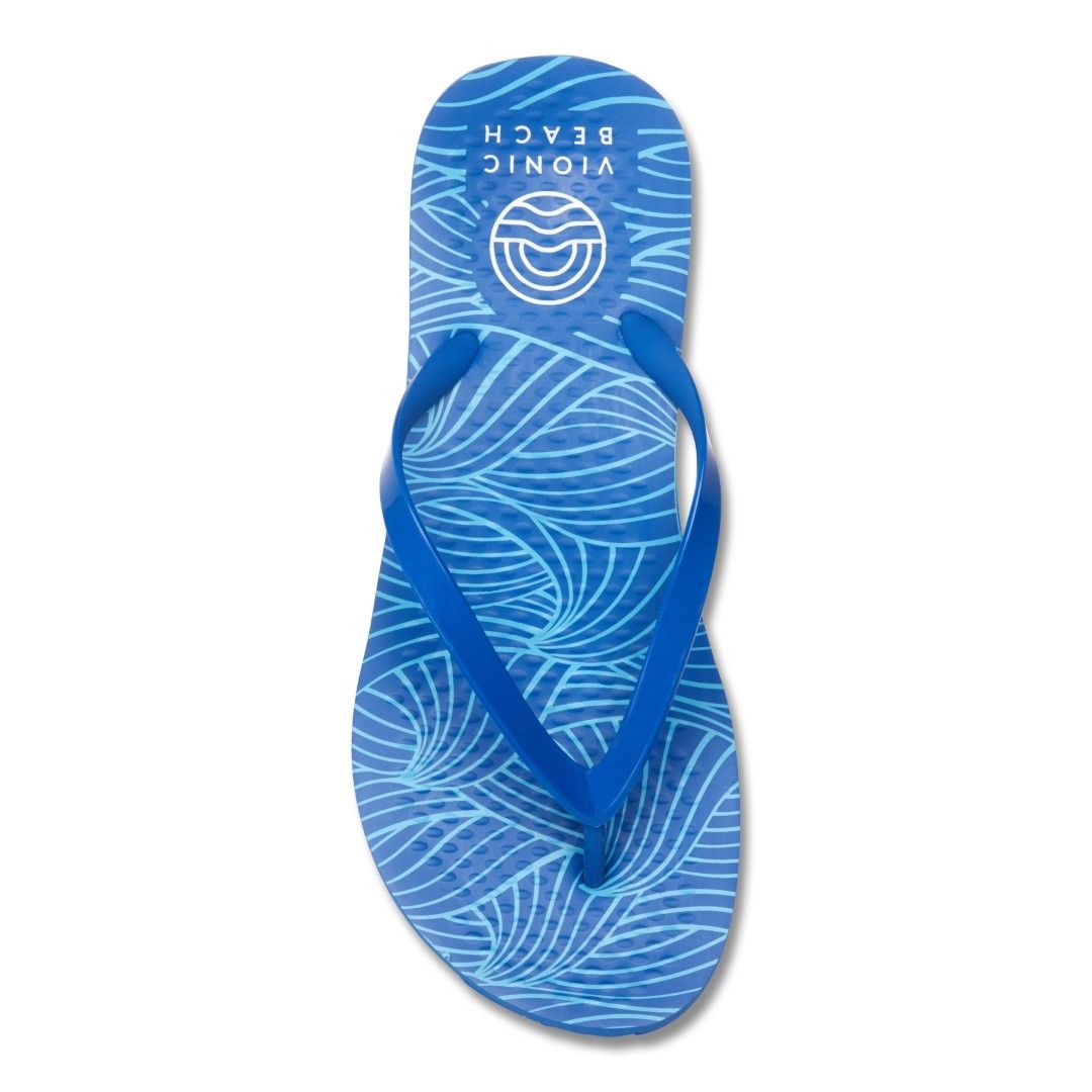 VIONIC WOMENS NOOSA PRINT TOE POST SANDAL - WAVE BLUE photo