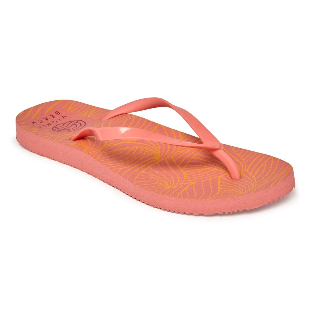 VIONIC WOMENS NOOSA PRINT TOE POST SANDAL - WAVE PINK photo