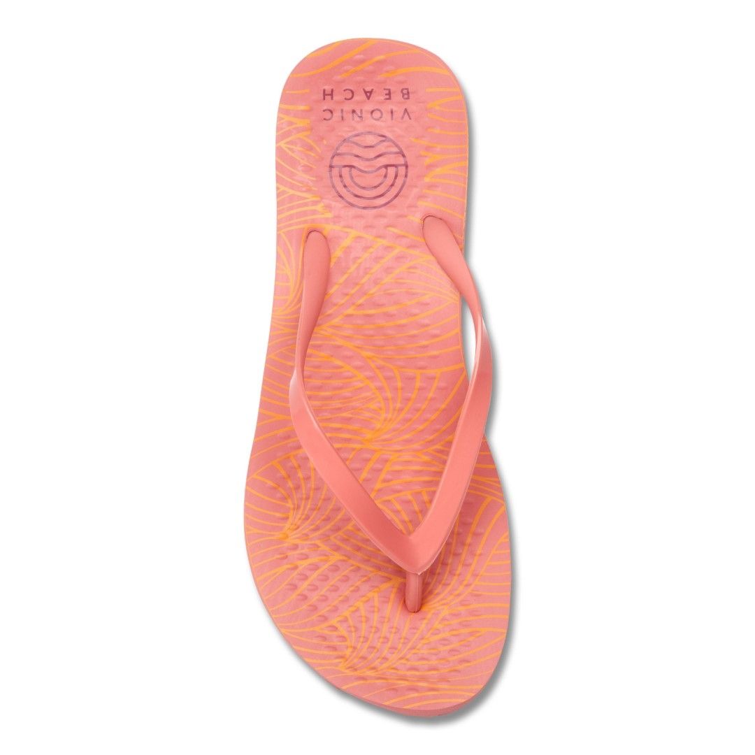 VIONIC WOMENS NOOSA PRINT TOE POST SANDAL - WAVE PINK photo