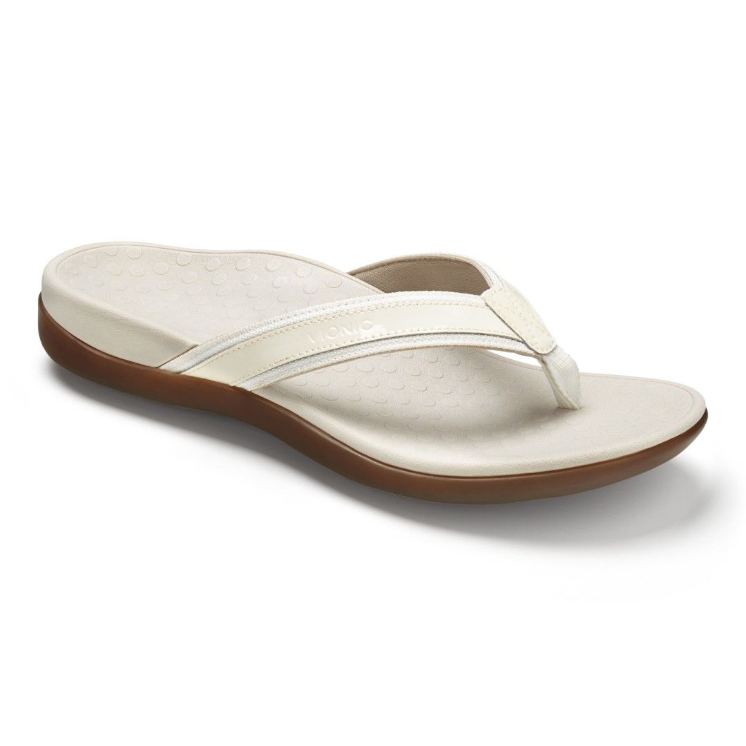 VIONIC WOMENS ISLANDER TOE POST SANDAL - WHITE photo