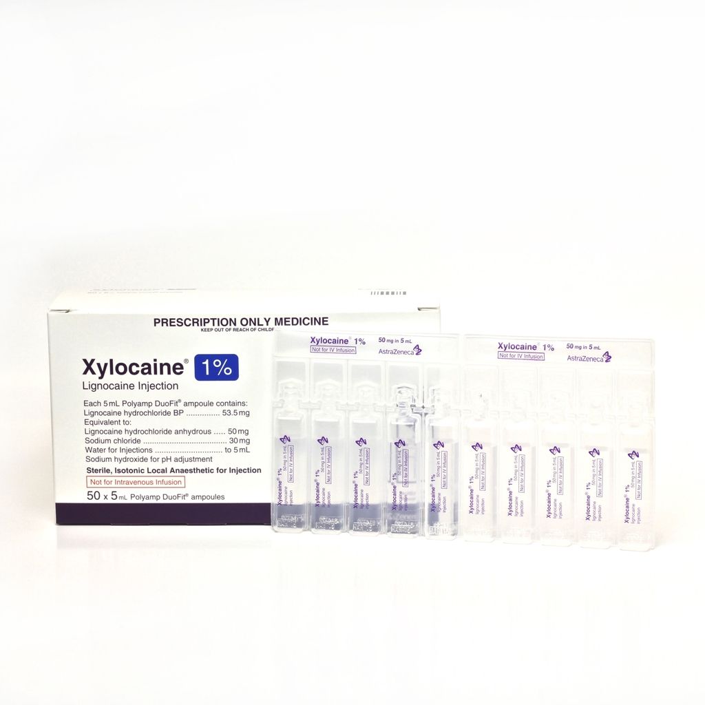 XYLOCAINE (LIGNOCAINE) PLAIN POLYAMPS / 5ml / BOX 50 photo