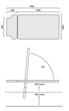 FORTRESS BARIATRIC TILT TABLE / 1010mm WIDE / 350kg SWL / WITH DIGITAL WEIGHING SYSTEM