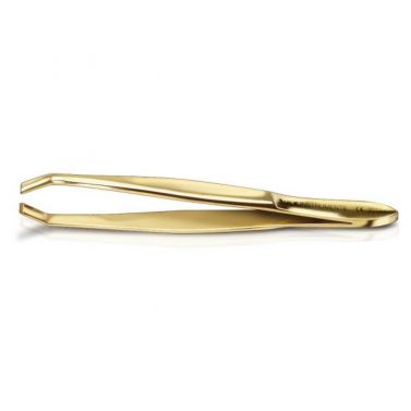 RUCK INSTRUMENTS JAW TWEEZERS / STAINLESS / GOLDEN / GILDED / 8CM / 3MM