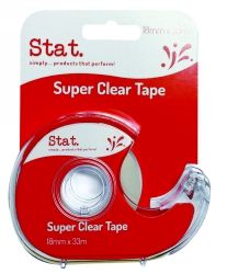 STICKY TAPE WITH DISPENSER / SUPER CLEAR / 18MM X 33M