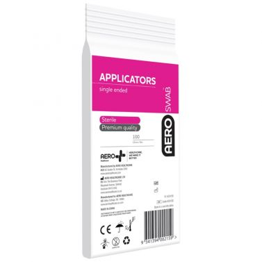 AEROSWAB 15CM COTTON TIPPED SINGLE ENDED APPLICATORS / STERILE / BOX OF 100
