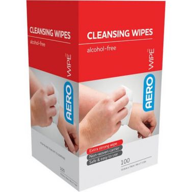 AEROWIPE SKIN CLEANSING WIPES / 20 X 10CM / BOX OF 100