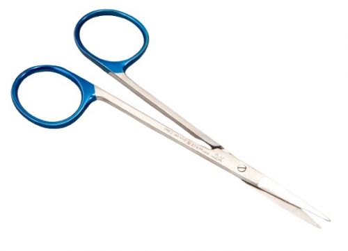 AMTECH IRIS SCISSORS STRAIGHT SHARP / BLUE END / STERILE / 11.5CM