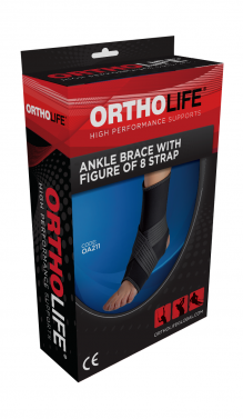 ORTHOLIFE ANKLE BRACE WITH FIGURE OF 8 STRAP