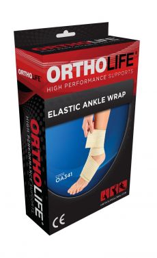 ORTHOLIFE ELASTIC ANKLE WRAP / BLACK / UNIVERSAL (D)