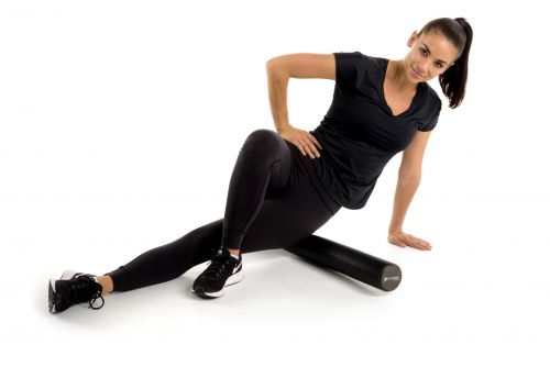 FORTRESS 10CM DIA SHORT ROUND FOAM ROLLER / BLACK