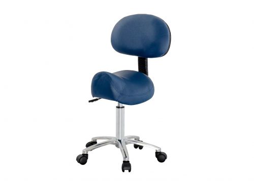 FORTRESS SADDLE STOOL WITH BACKREST / NAVY