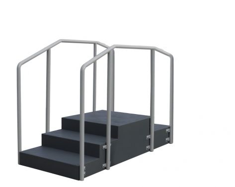 FORTRESS TRAINING STAIRS / STRAIGHT 180° / DUAL HEIGHT HAND RAIL