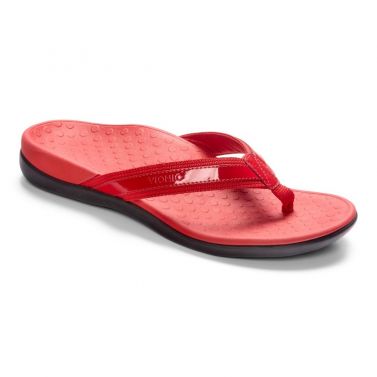 VIONIC WOMENS ISLANDER TOE POST SANDAL - RED