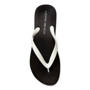 VIONIC MANLY TOE POST SANDAL - BLACK/WHITE