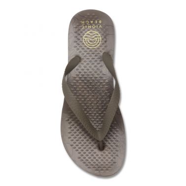 VIONIC MANLY SOLID TOE POST SANDAL - GREIGE MAP 