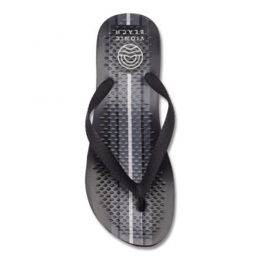 VIONIC MANLY PRINT TOE POST SANDAL - BLACK STRIPE