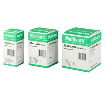 MULTISORB GAUZE SWABS / NON-WOVEN / NON-STERILE / 8 PLY / PKT 100