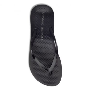 VIONIC WOMENS NOOSA SOLID TOE POST SANDAL - BLACK BLACK
