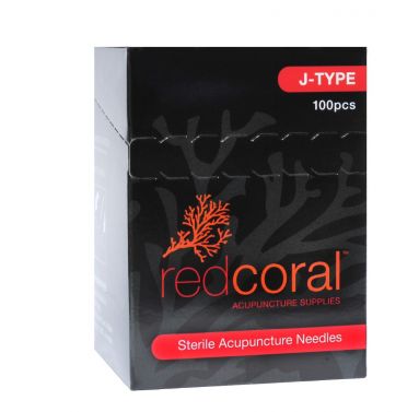 RED CORAL J-TYPE ACUPUNCTURE NEEDLES