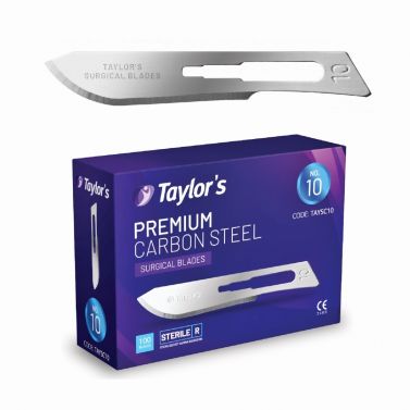 TAYLOR'S PREMIUM SCALPEL BLADE / SIZE 10 / BOX OF 100