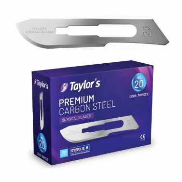 TAYLOR'S PREMIUM SCALPEL BLADE / SIZE 20 / BOX OF 100