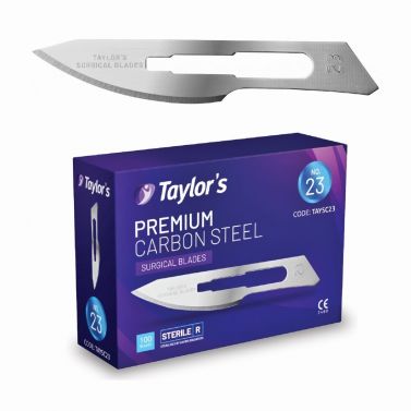 TAYLOR'S PREMIUM SCALPEL BLADE / SIZE 23 / BOX OF 100