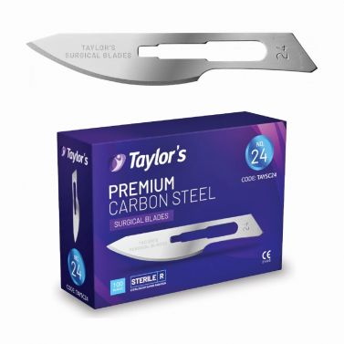 TAYLOR'S PREMIUM SCALPEL BLADE / SIZE 24 / BOX OF 100