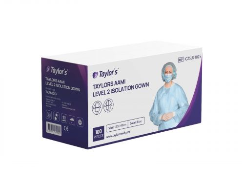 TAYLOR'S AAMI LEVEL 2 ISOLATION GOWN / 10 PACK