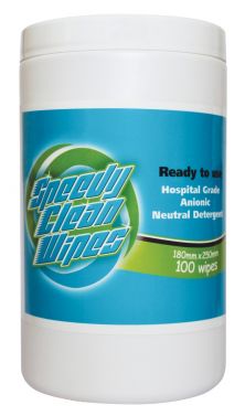 WHITELEY SPEEDY CLEAN DETERGENT WIPES / 18CM X 25CM / CANISTER OF 100