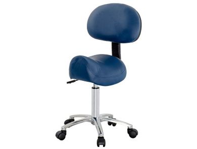 FORTRESS SADDLE STOOL WITH BACKREST / BLACK