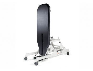 FORTRESS STABILITY TILT TABLE / WHITE FRAME / NAVY UPHOLSTERY