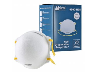 MAK-RITE GENUINE N95 CONE RESPIRATOR FACE MASK / BOX OF 20