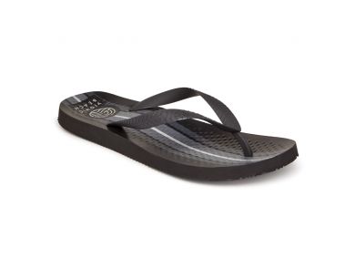 VIONIC MANLY PRINT TOE POST SANDAL - BLACK STRIPE