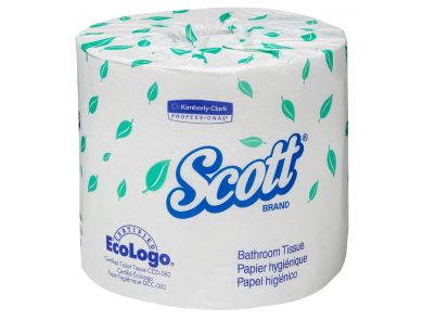 SCOTT TOILET TISSUES / CARTON OF 40 / 2-PLY / WHITE / 550 SHEETS/ROLL