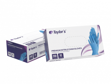 TAYLORS PREMIUM NITRILE GLOVES / POWDER FREE / BOX OF 200