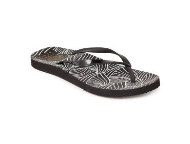 VIONIC WOMENS NOOSA PRINT TOE POST SANDAL - WAVE BLACK